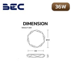 Alternative view of โคมติดเพดาน LED 36W BEC VENUS-P (พร้อมรีโมทคอนโทรล)