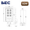 โคมไฟถนนโซล่าเซลล์ LED BEC BERLIN 50W-2