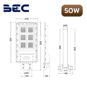 โคมไฟถนนโซล่าเซลล์ LED BEC BERLIN 50W-2