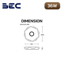 Alternative view of โคมไฟเพดาน LED 36W BEC VENUS-RP (พร้อมรีโมทคอนโทรล)