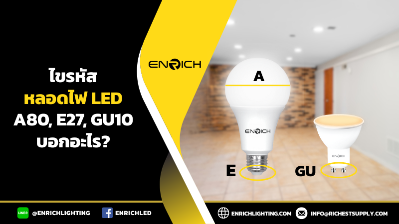 ไขรหัสหลอดไฟ LED A80 E27 GU10 คืออะไร?