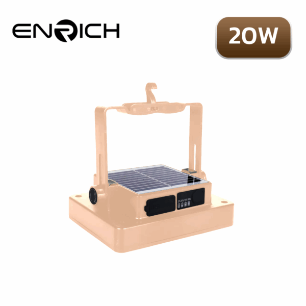 สปอร์ตไลท์โซล่าเซลล์ LED ENRICH SPONGE สีชมพูพาสเทล(สำหรับพกพา) 20W 02